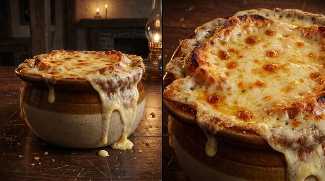 Delicious cheese pizza in bread bowl.