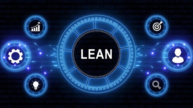 Represents a Large Language Model Lean AI chatbot, artificial intelligence, conversational and generative technology. Neon line Animated circuit board. Digital technology background.