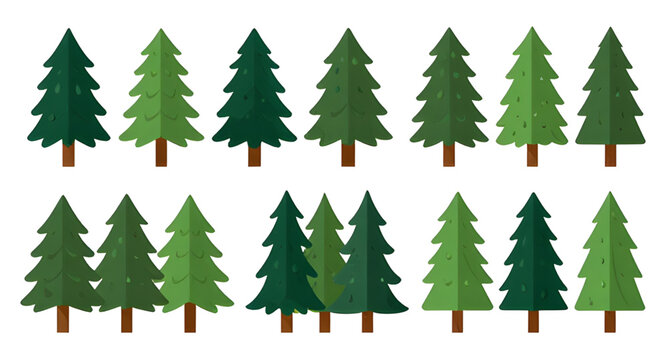green cartoon Christmas tree illustration, festive holiday pine vector, cute xmas tree design, cheerful winter decoration graphic, playful evergreen artwork illustration, decorated christmas tree vect