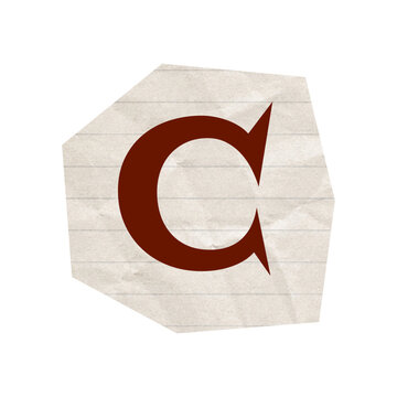 Torn newspaper letters alphabet