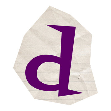 Torn newspaper letters alphabet