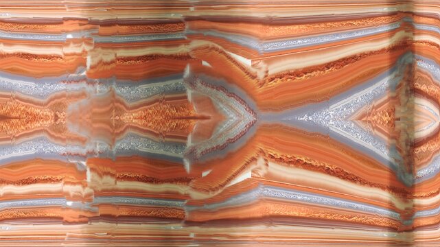 Colorful abstract sedimentary layers with blue and terracotta tones.