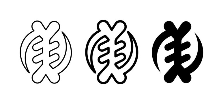 Adinkra Sankofa Symbol Variations, African Cultural Iconography, Heritage and Wisdom