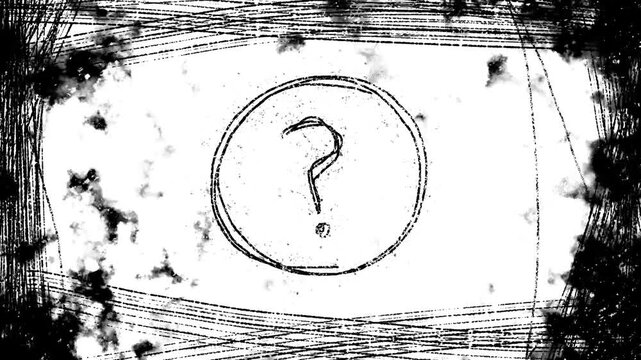 hand-drawn question mark grunge choppy animation video