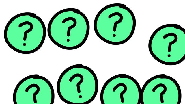 question mark signs on white background