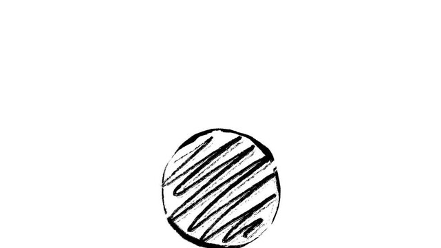 hand-drawn bouncing ball animation video