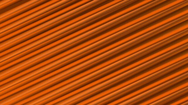 Vertical ribbed glass panels refracting warm burnt orange gradients with fiery refraction on dark sienna canvas