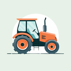 Obraz premium Orange Tractor Illustration