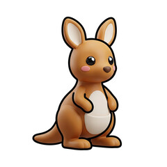 Obraz premium Cute 3D Cartoon Kangaroo Illustration