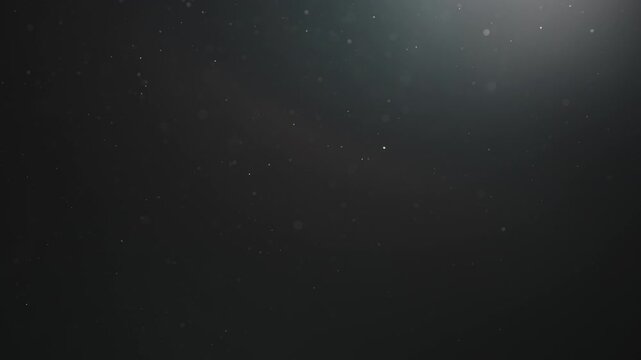 Real dust particles floating mid air over dark background