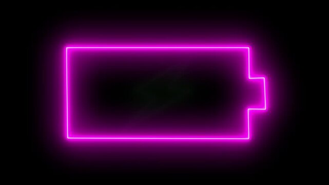 Neon Battery Charging Icon Animation, Pink Green Glow, Technology Concept 4K*
Glowing Battery Charge Symbol Motion.icon animation frame wab technology neon.back background 