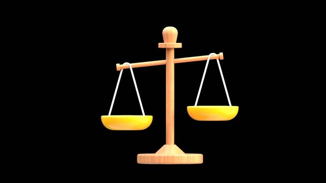 3D Justice Balance Scale | Alpha Channel