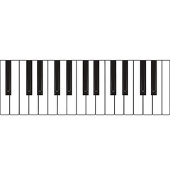 Fototapeta premium Black and white piano keyboard isolated on white background vector illustration