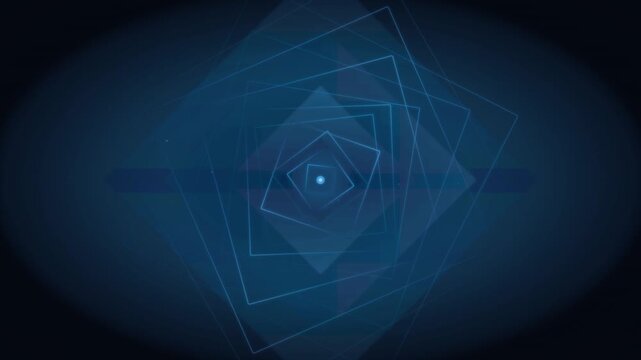Prismatic glass panels refracting sapphire blue and electric cyan gradients with cool deep ocean glow on dark navy canvas