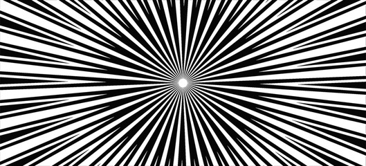 Fototapeta premium Sun ray light. Sun rays background. Radial burst. Sunburst black pattern isolated on white background. Beams line. Radiate sunlight. Comic effect texture. Retro pop art stripe. Eps10