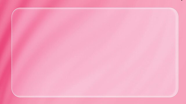 Pink frosted glass rectangle on pink background for text overlay design. Ideal for feminine social media posts and elegant graphic design projects.