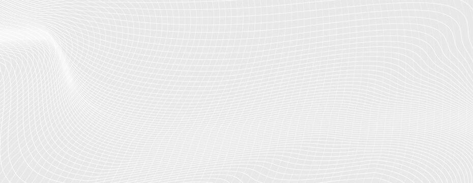 Abstract white wavy 3d wireframe mesh topography background