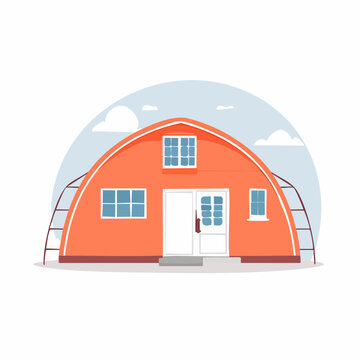 Illustration of a Quonset Hut Building