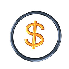 Fototapeta premium Finance dollar coin icon 3d rendering
