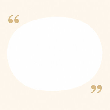 Elegant quote card with decorative quotation marks and white oval on warm beige background