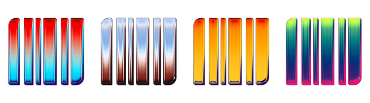 3D rendered gradient icon pack featuring barcode 1. E commerce icon collection and design. Modern icon design. Premium quality render design. Clean transparent background design.