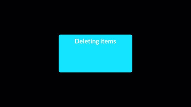 deleting items animation in 4K animation with alpha channel on transparent background many items deleting animation with icon