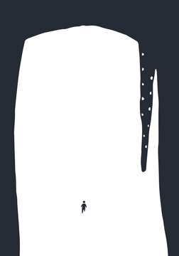 Vector illustration of whale poster