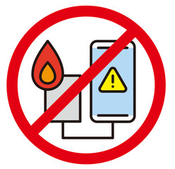 スマホの充電中に発火するモバイルバッテリー。モバイルバッテリーの火災事故。Fire incident involving a mobile battery. © sushi_love