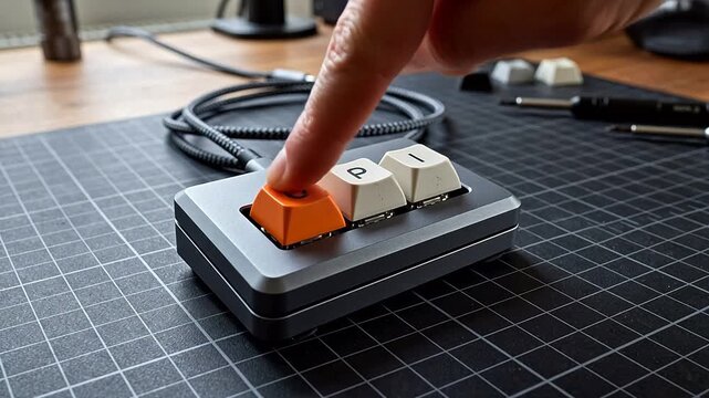Custom keyboard module on desk emphasizing high-end commercial value and versatility
