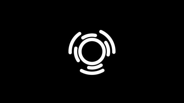 Circular progress bar vertical video with glowing loading ring on dark background for app design. Circular progress bar 4k video animation