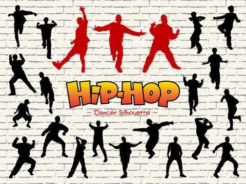ダンサーシルエット（ヒップホップ）＜Silhouette_002(HiP-HOP)＞	