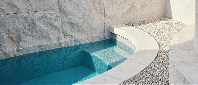 Wide Cooling White Stone Ogee With Blue Water Glow