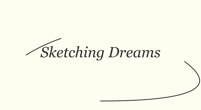 Sketching dreams: minimalist typography animation on cream animation