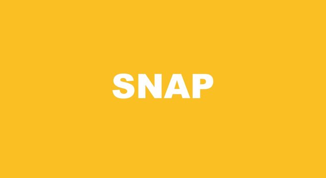 Snap bold typography motion on vibrant yellow animation background