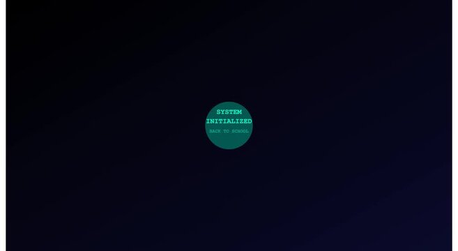 System initialized back to school digital interface motion animation