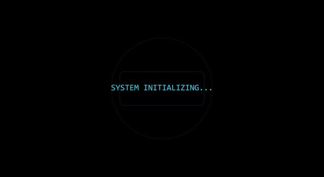 System initializing digital interface loading screen motion animation