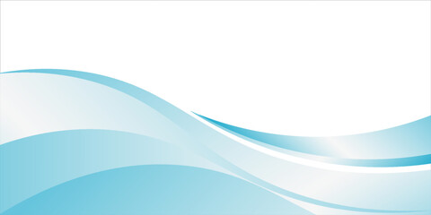Fototapeta premium Blue and white business wave banner background. vector