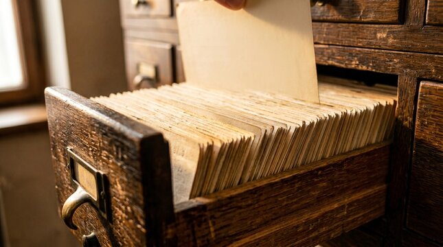Library Card Catalogue Drawer as Metaphor for Machine Learning and Data Memory