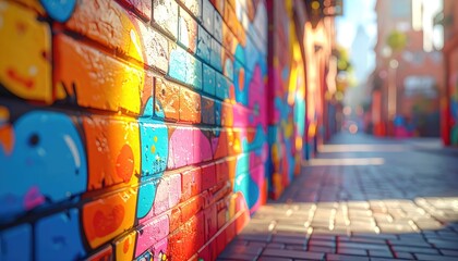 Obraz premium Chromatic urban expression, a vibrant testament to street art.