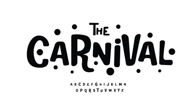 Modern abstract typography with dynamic black and white dots design