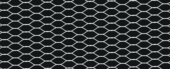 Fishing net seamless pattern. Mosquito protection flying insect plastic net. Football gates mesh texture. Basketball hoop pattern. Chain link fence. Vector illustration on white background. modern © Febyola