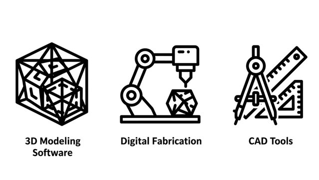 Engineering and design cad software tools collection with engineering software fabrication modeling manufacturing drafting industry architecture technical geometry mechanical automation