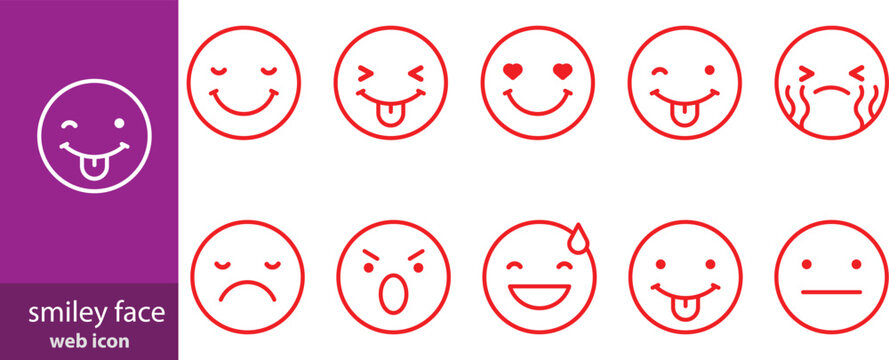 Red smiley face illustration icon