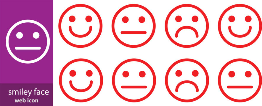 Red smiley face illustration icon