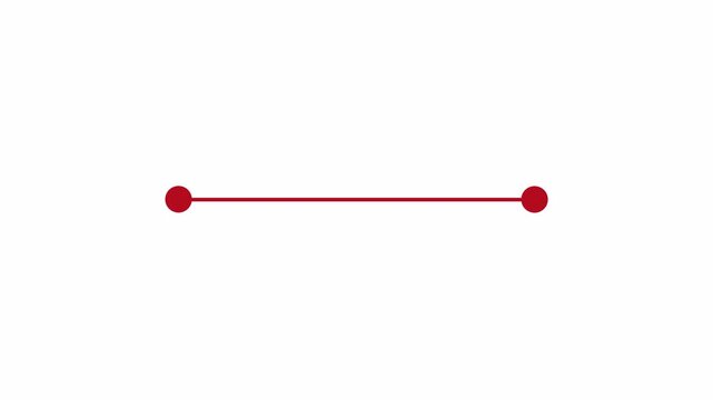Minimalist Red Line Callout Animation with Two Circular Point Ends on Transparent Background