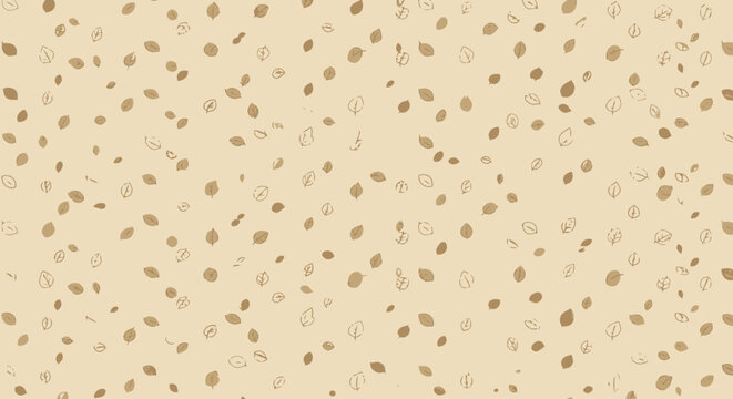 Seamless beige background pattern with abstract organic shapes and dots.