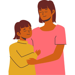 Obraz premium Mom and Kids Illustration