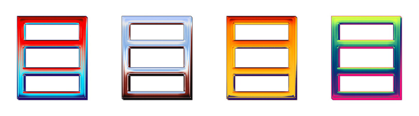Fototapeta premium Modern 3D liquid glass icon collection - database 1. Database operations icon collection and design. Premium rendered design. Premium quality render design.