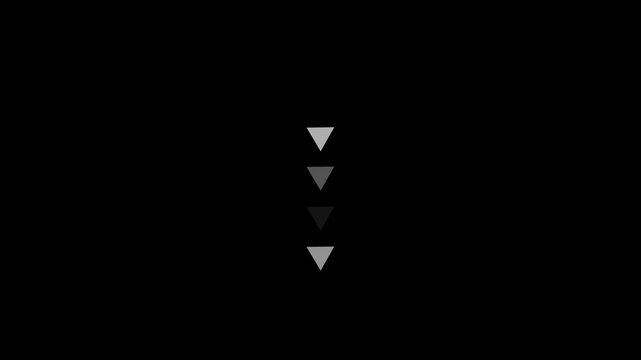 arrow icon swipe right animation black background. right Directional Arrow Loop Animation.4k video