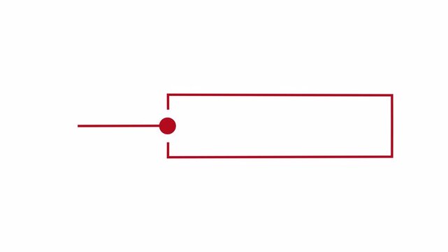 Animated Red Minimalist Callout Line With Point On Transparent Background For Motion Graphics Projects